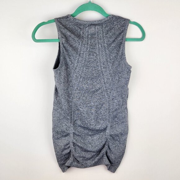 Athleta Heather Gray Athletic Stretchy Ruched Tank Top sz XS - Picture 2 of 7